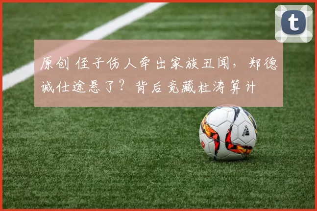 原创 侄子伤人牵出家族丑闻，郑德诚仕途悬了？背后竟藏杜涛算计